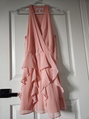 BCBGeneration Blush Pink Ruffle Mini Dress